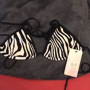 Get Wild Zebra Bikini Top